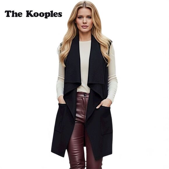 The Kooples Sweaters - The Kooples Sport Wool Cashmere sleeveless open front cardigan vest sweater S